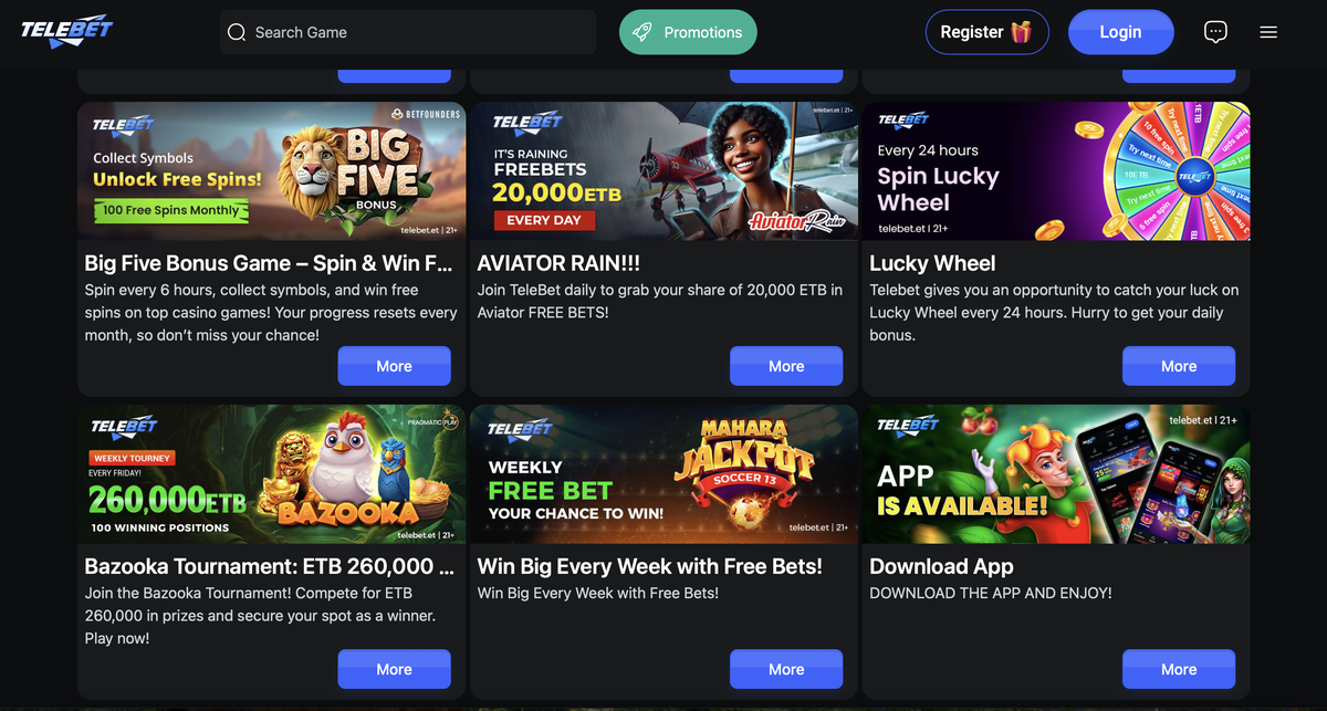 TeleBet mobile app for Android and iOS